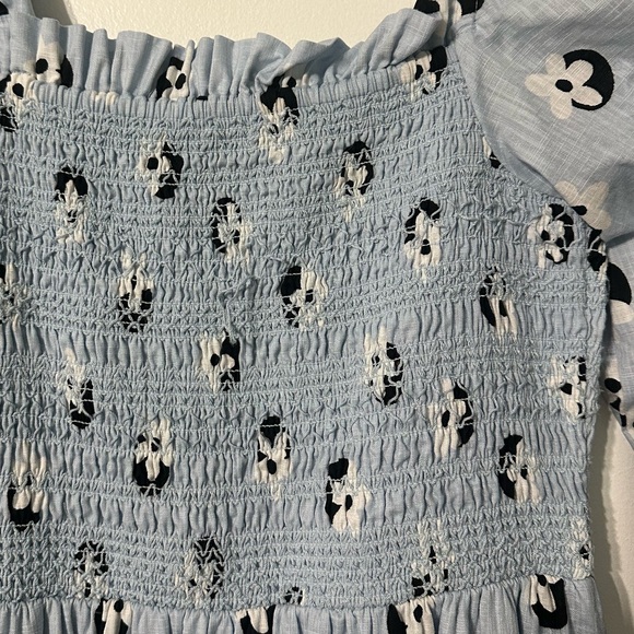 Kate Spade Floral Dot Smocked Midi Dress - Picture 6 of 8